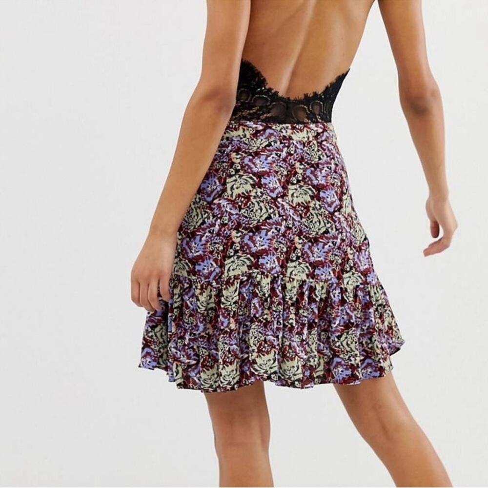 Free people Nadia ruffle mini peach pop combo size 4